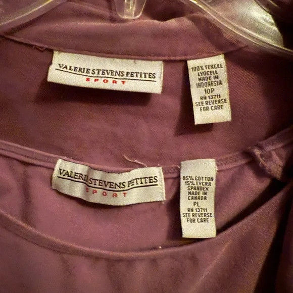 Valerie Stevens Purple Button-Up Blouse and Pant Suit - Picture 2 of 5